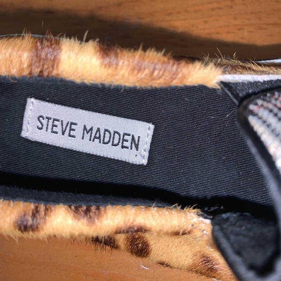 Steve Madden Gills Plaid and Animal Print Cow Hair Sneakers - Picture 6 of 7